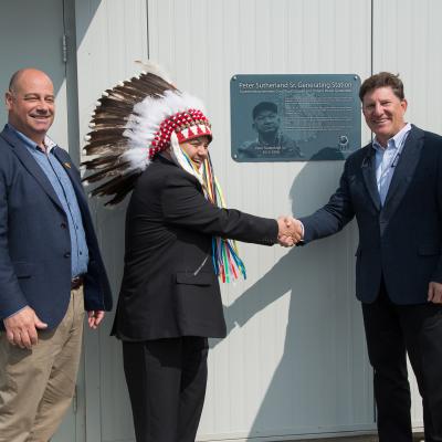 Ceremony Mike Martelli President Renewable Generation And Power Marketing At Opg Chief Dwitght Sutherland Jeff Lyash President And Ceo Of Opg
